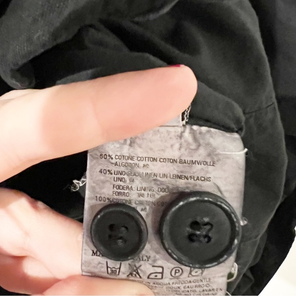Maison Martin Margiela Black Cotton & Linen Button Front Blazer Jacket Size 40 - Picture 9 of 12